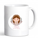 Tazza con adesivo prima comunione per dettagli bambina