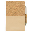 Quaderno di sughero color crema personalizzato con adesivo per matrimonio e borsa da regalo