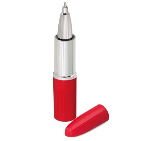 Penna a forma di rossetto rosso e adesivo rosa vintage per dettagli