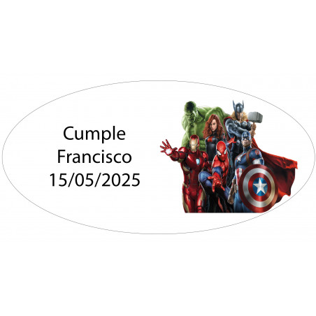 Pompero e lecca-lecca con adesivo degli Avengers personalizzabile per dettagli