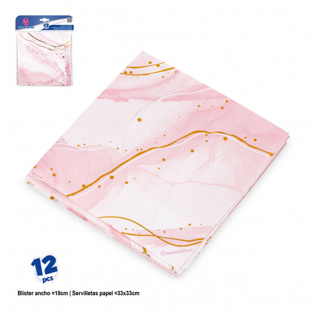 Tovaglioli di design in marmo rosa con venature oro e bianche per eventi