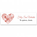 Adesivo rettangolare con cuori rossi 6x2 romantici