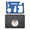 Multitool blu in custodia con adesivo personalizzato per comunione di bambino