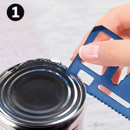 Multitool blu in custodia con adesivo personalizzato per comunione di bambino