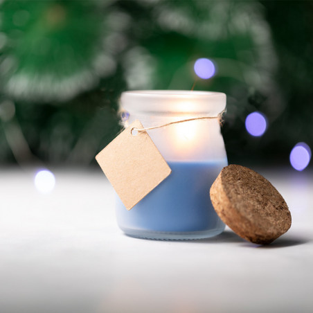 Candela aromatica con coperchio e adesivo rosa vintage per dettagli