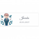 Adesivo 6x2 cm prima comunione bambino personalizzabile