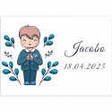 Adesivo 7x5 cm prima comunione bambino personalizzabile