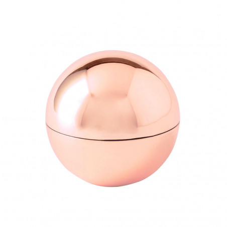 Balsamo per labbra sferico in oro rosa in un elegante scatola per i dettagli