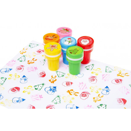 Francobolli natalizi per bambini con lecca lecca Babbo Natale personalizzato in sacchetto di organza da regalare