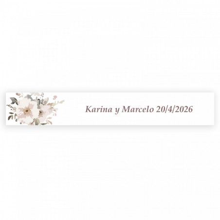 Portachiavi apribottiglie con adesivo fiori presentato in scatola per dettagli matrimoni