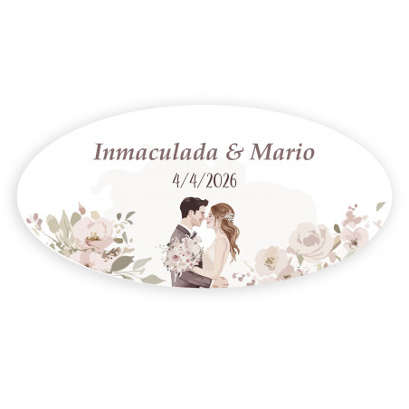 Blocco note ecologico con adesivo romantico per i dettagli del matrimonio