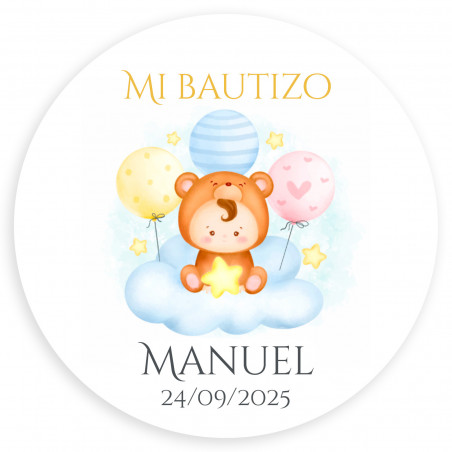 Orsetto da appendere alla tazza in ceramica personalizzata per i dettagli del battesimo