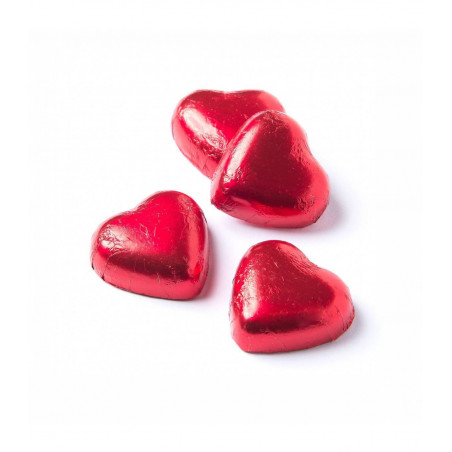 Cuori di cioccolato in barattolo personalizzato per dettagli