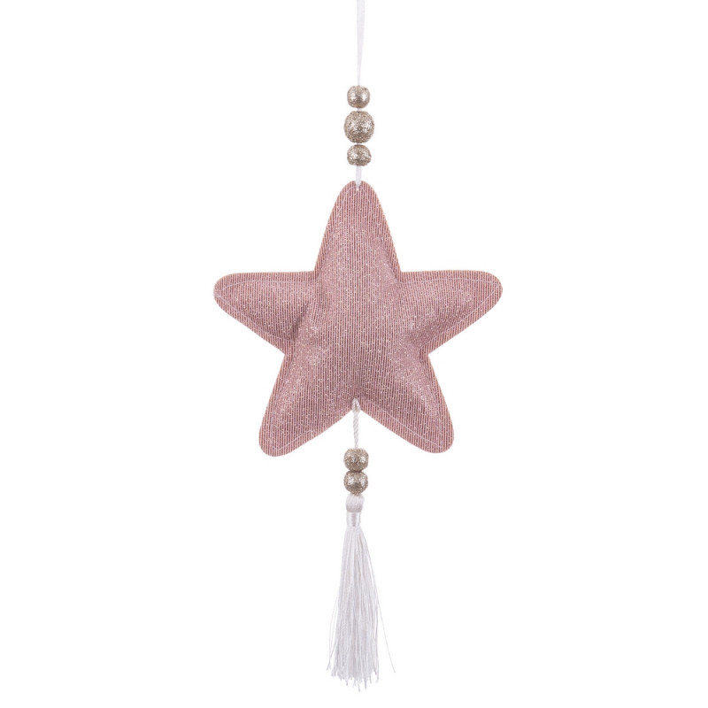 Ciondolo stella in tessuto per decorazioni natalizie