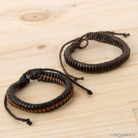 Bracciale da uomo in similpelle intrecciata in busta kraft con adesivo personalizzabile per matrimoni