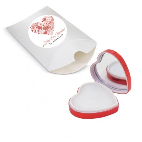 Balsamo per labbra a forma di cuore in confezione regalo con romantico adesivo da regalare