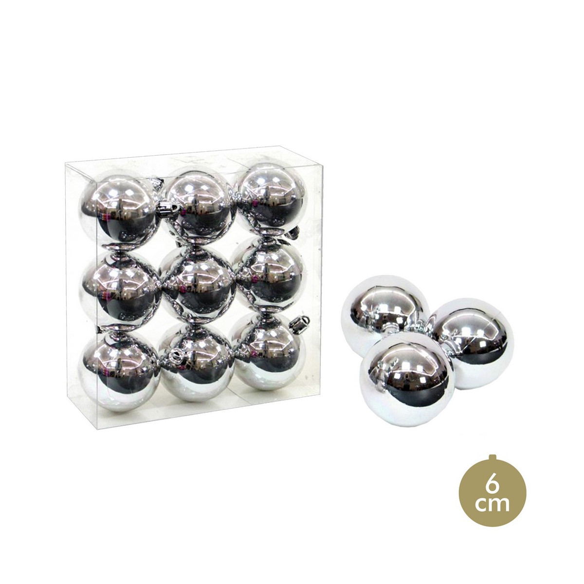 Palline glitter argento per decorazioni natalizie
