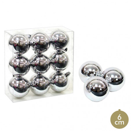 Palline glitter argento per decorazioni natalizie