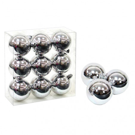 Palline glitter argento per decorazioni natalizie
