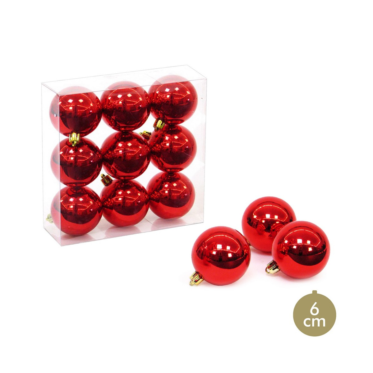 Palline rosse con glitter per decorazioni natalizie