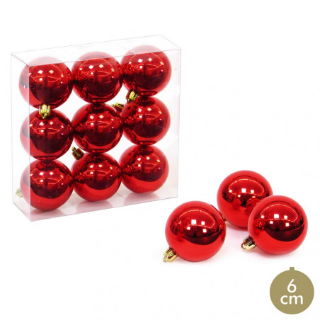 Palline rosse con glitter per decorazioni natalizie