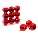 Palline rosse con glitter per decorazioni natalizie