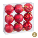 Glitter rosso opaco e palline glitterate per decorazioni natalizie