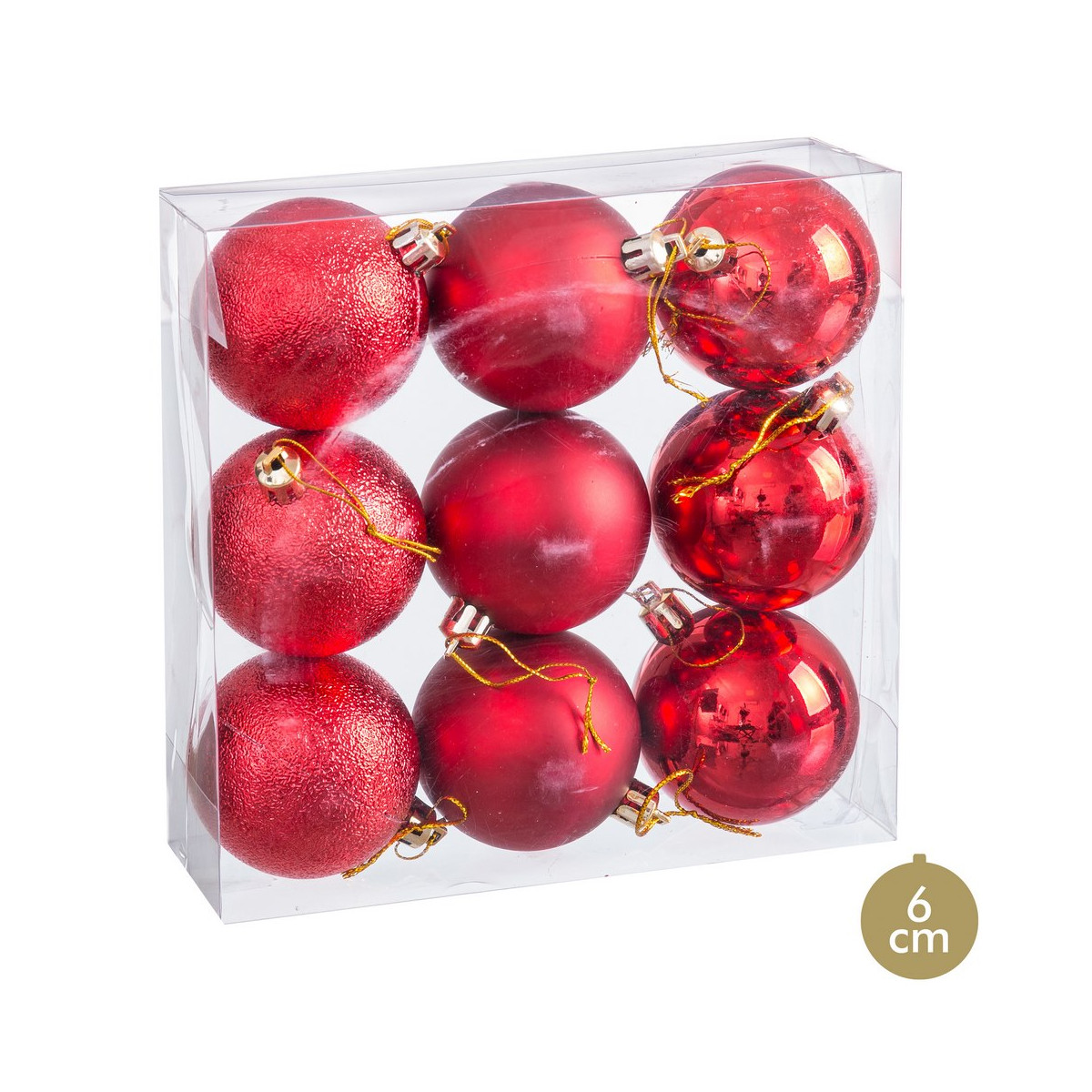 Glitter rosso opaco e palline glitterate per decorazioni natalizie