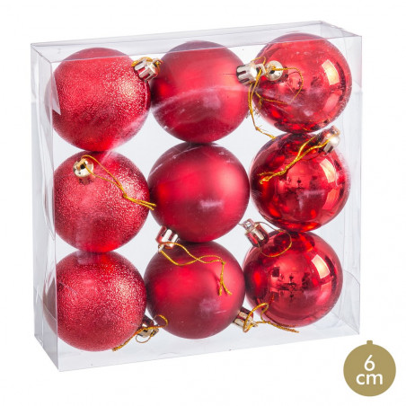 Glitter rosso opaco e palline glitterate per decorazioni natalizie