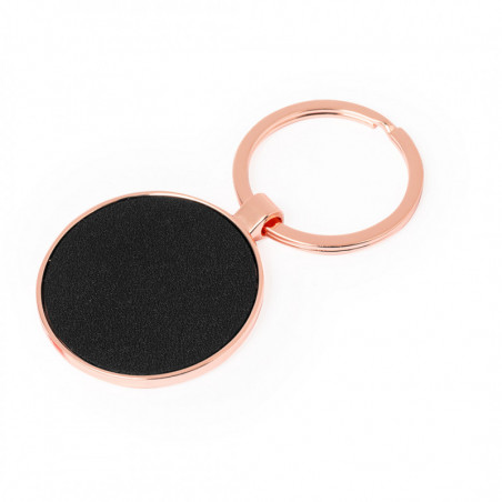 Portachiavi personalizzato in oro rosa con adesivo per i dettagli del matrimonio