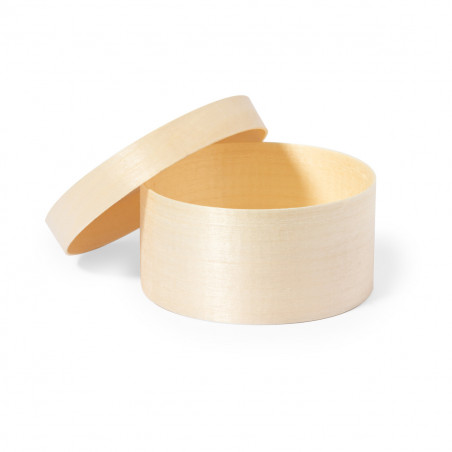 Bracciale con medaglia angioletto in scatola di legno personalizzata con adesivo per battesimo