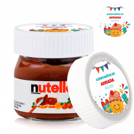 Nutella 25 gr. en tarro de cristal con adhesivo personalizable para detalles