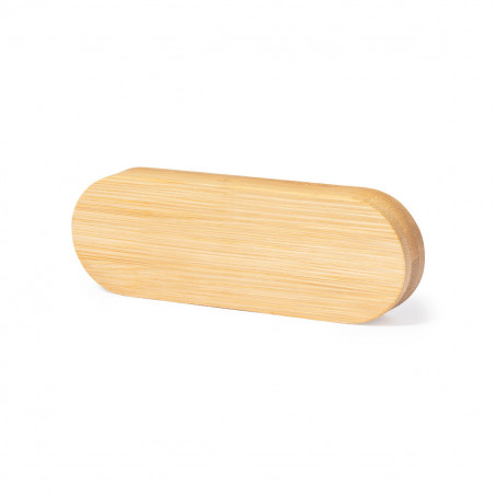 Apri e cavatappi con legno e calamita in sacchetto di tessuto blu e personalizzato con adesivo bambino comunione