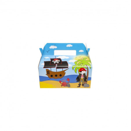 Cono de chuches con libro para colorear y caja con ceras personalizable en caja pirata para detalles