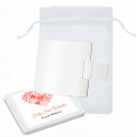 Specchio con custodia personalizzata con sacchetto in organza per i dettagli