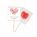 Pallina con adesivo personalizzato per dettagli matrimoni o San Valentino