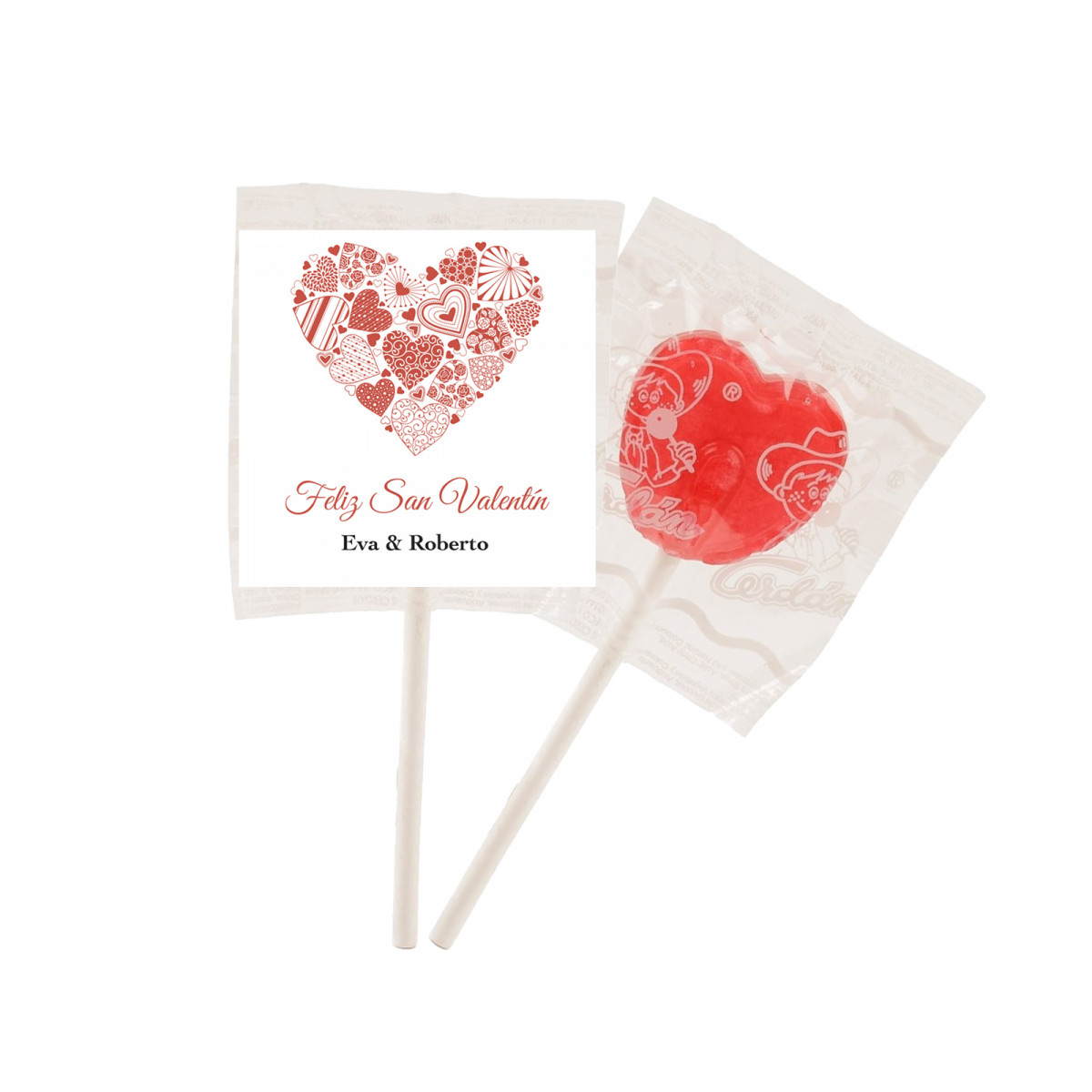 Pallina con adesivo personalizzato per dettagli matrimoni o San Valentino