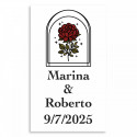 Cavatappi a forma di bottiglia personalizzato con design floreale vintage in sacchetto di organza