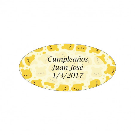 Porta panini giallo con adesivo personalizzato per i dettagli