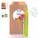 Pompero con tappo a cuore e lecca-lecca in busta con adesivo personalizzabile per i dettagli
