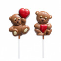 Orsetto lecca-lecca al cioccolato personalizzabile con cuore per i dettagli
