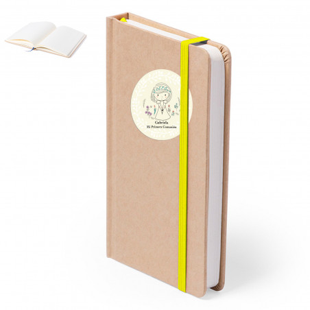 Quaderno con adesivo prima comunione personalizzato per i dettagli della bambina