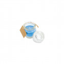 Candela aromatica blu in barattolo di vetro con etichetta adesiva 3 cm per dettagli prima comunione bambino