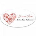 Jarra di shot rossa con manico con adesivo ovale personalizzato con adesivo per matrimoni o San Valentino
