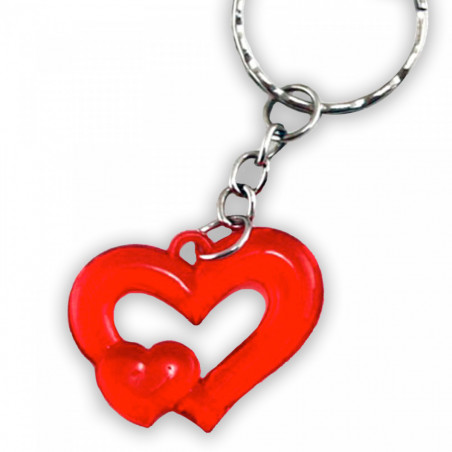 Portachiavi a cuore in busta kraft rossa con adesivo romantico personalizzabile