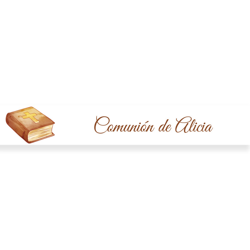 Adesivo Comunione 5x1 Bibbia personalizzata per i dettagli