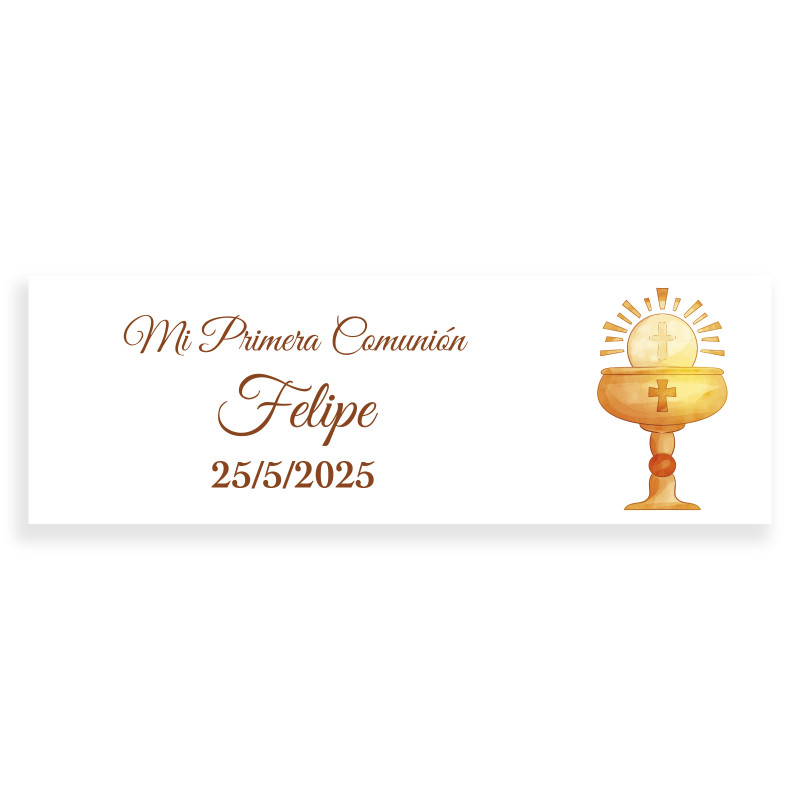 Adesivo Comunione 6x2 calice personalizzato per dettagli