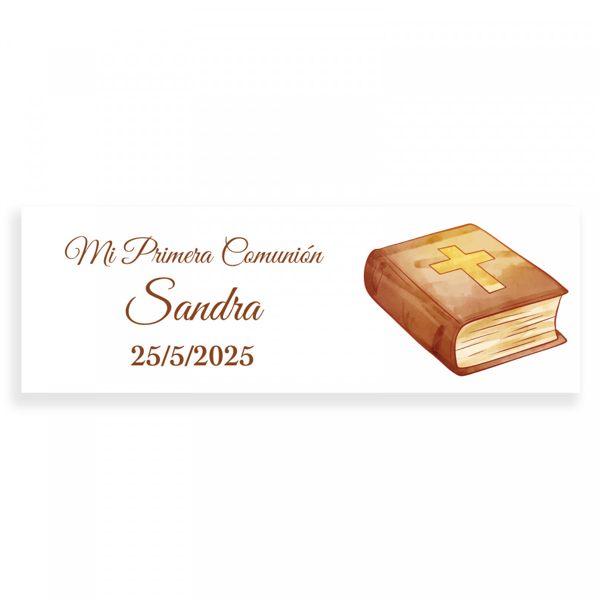 Adesivo Comunione Bibbia 6x2 personalizzato per dettagli