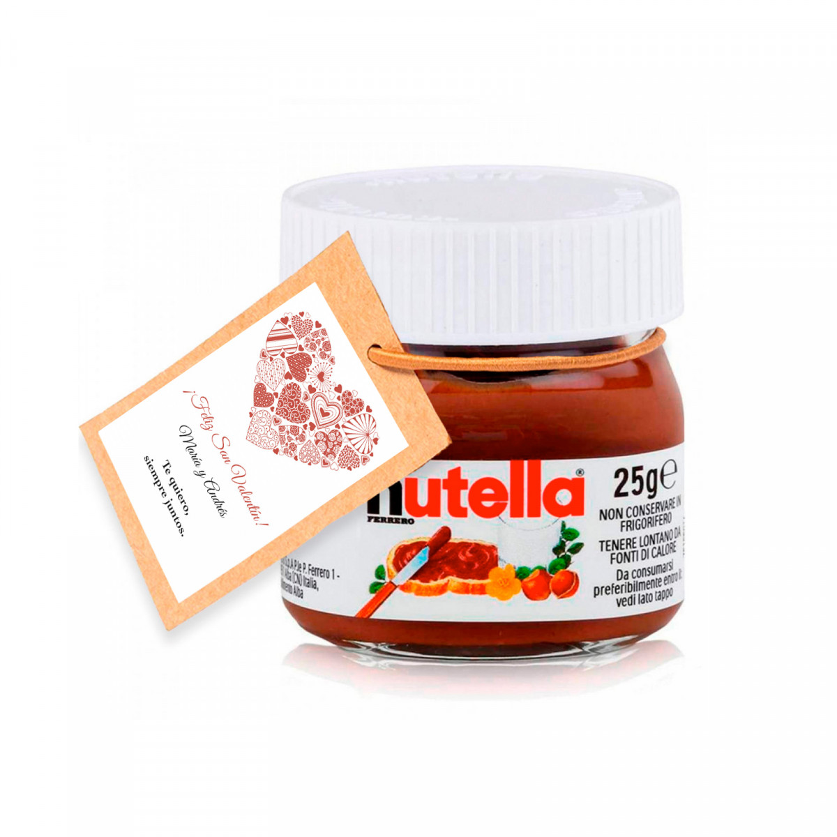 Nutella 25 gr. con etichetta personalizzabile per dettagli romantici