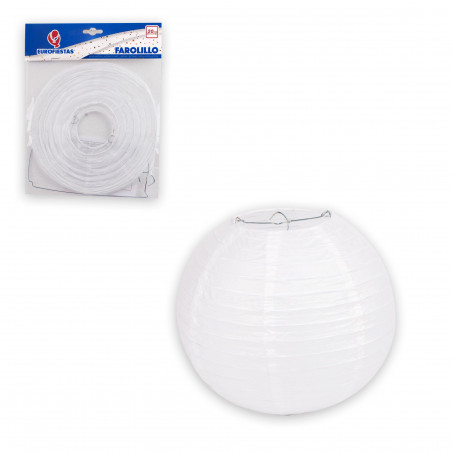Lanterna rotonda di carta 20 cm bianca per decorare